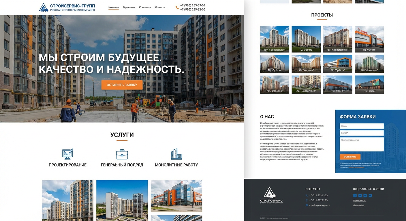 Корпоративный сайт строительной компании